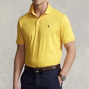 Polo Ralph Lauren Classic Fit Soft Cotton Polo Shirt In Yellow Size XL TG Preppy